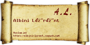 Albini Lóránt névjegykártya