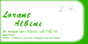 lorant albini business card